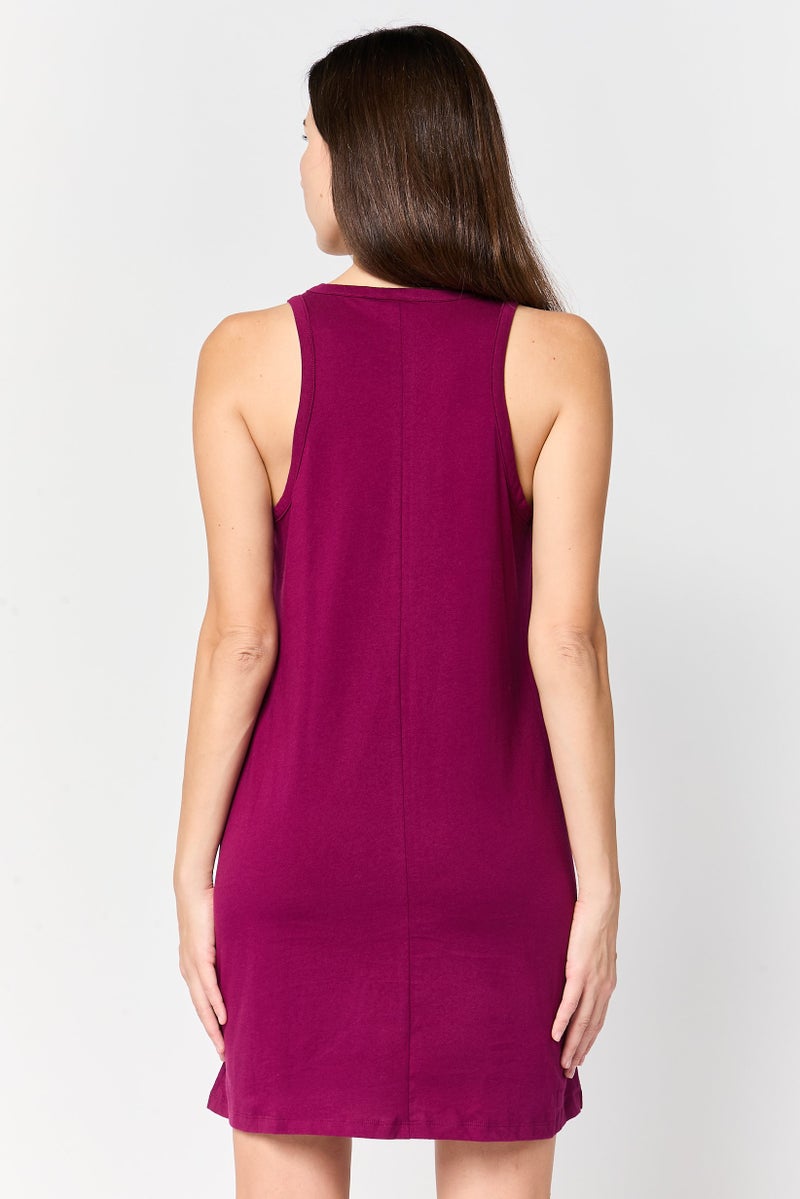 GAP Women Solid Mini Dress, Maroon - Image 4